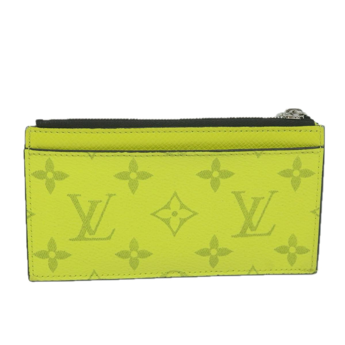 LOUIS VUITTON Tiger Lama Monogram Coin Card Holder Yellow M30950 LV Auth ac2646