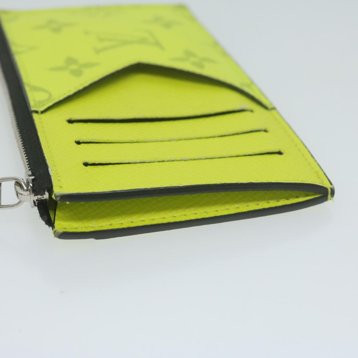 LOUIS VUITTON Tiger Lama Monogram Coin Card Holder Yellow M30950 LV Auth ac2646