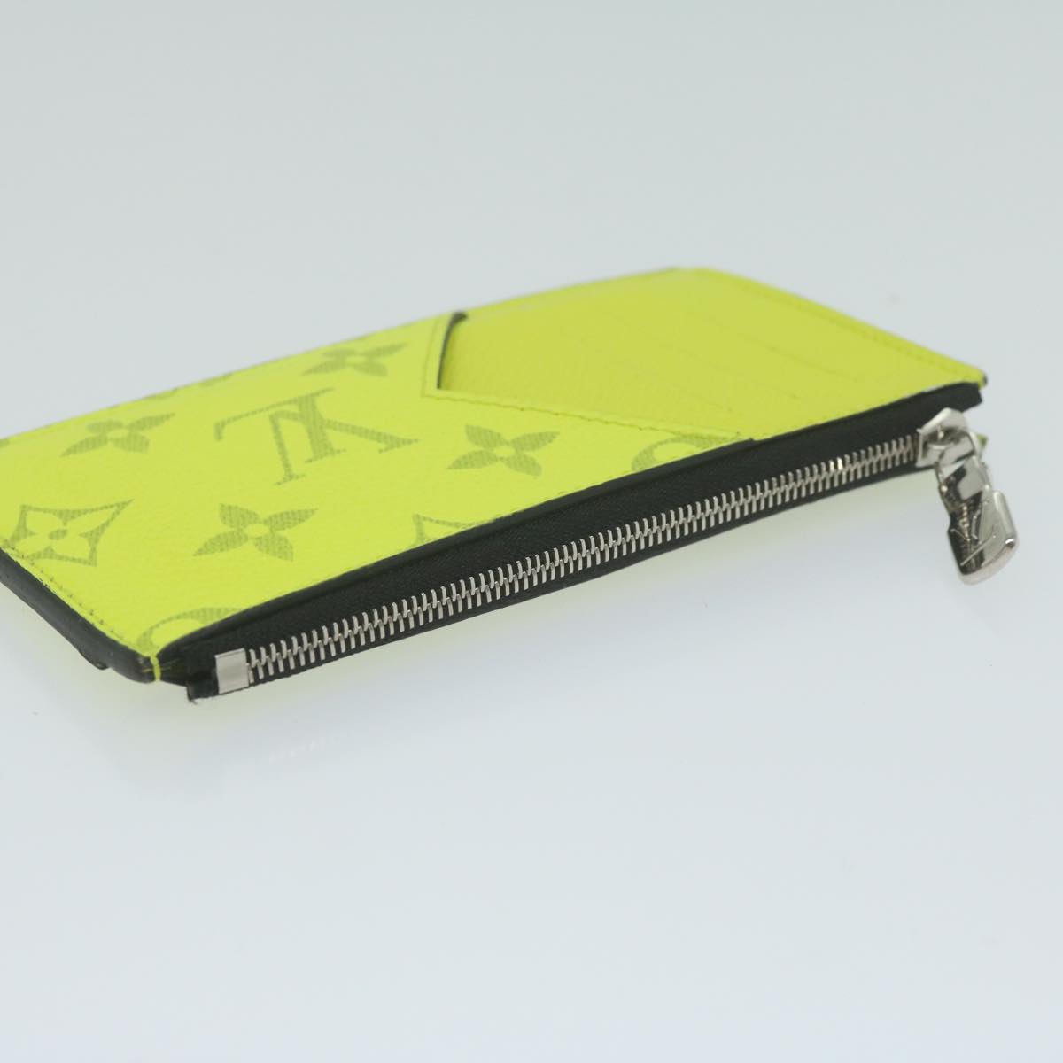 LOUIS VUITTON Tiger Lama Monogram Coin Card Holder Yellow M30950 LV Auth ac2646