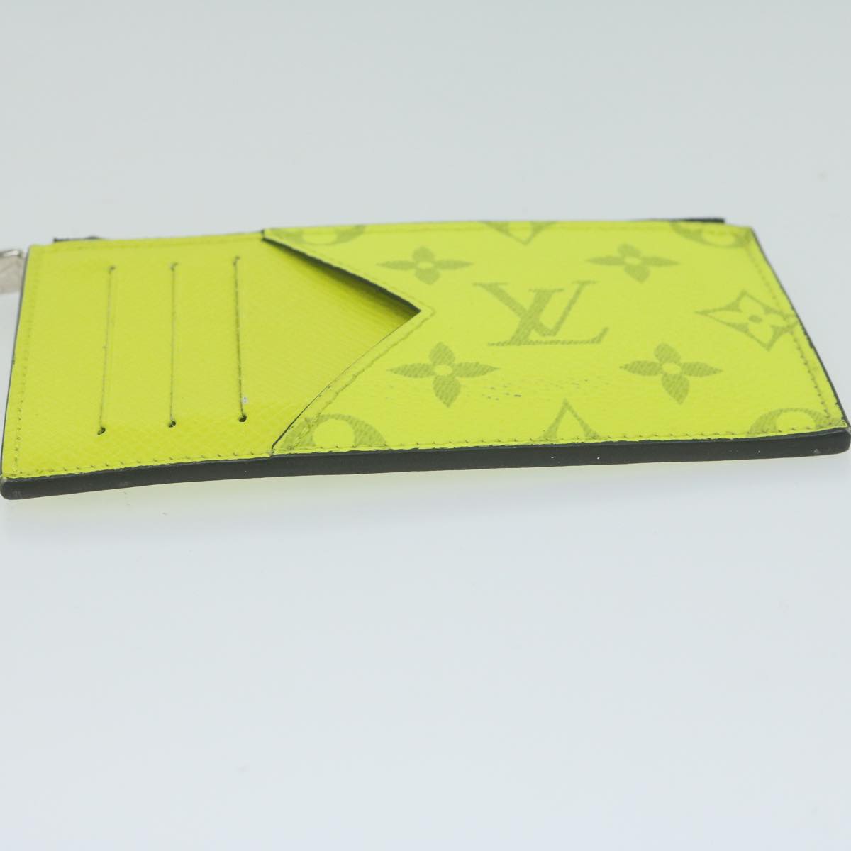 LOUIS VUITTON Tiger Lama Monogram Coin Card Holder Yellow M30950 LV Auth ac2646