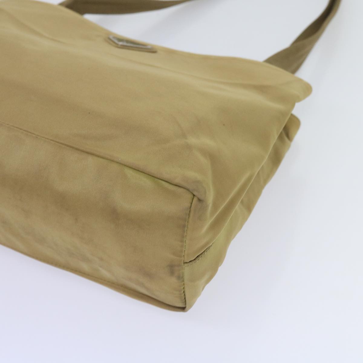 PRADA Shoulder Bag Nylon Beige Auth ac2724