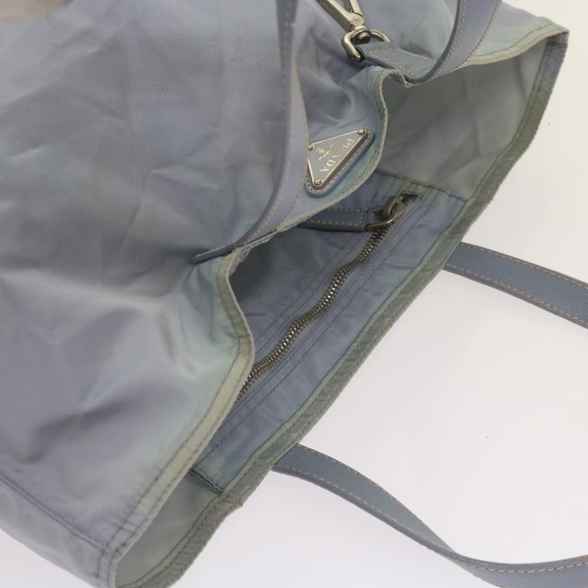 PRADA Tote Bag Nylon Light Blue Auth ac2744