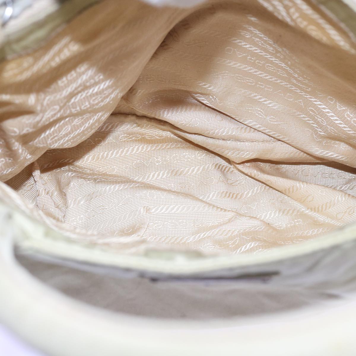 PRADA Hand Bag Nylon Beige Auth ac2748