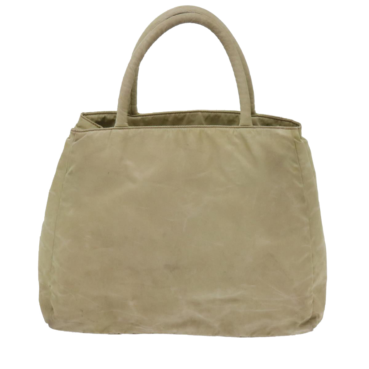 PRADA Hand Bag Nylon Beige Auth ac2748