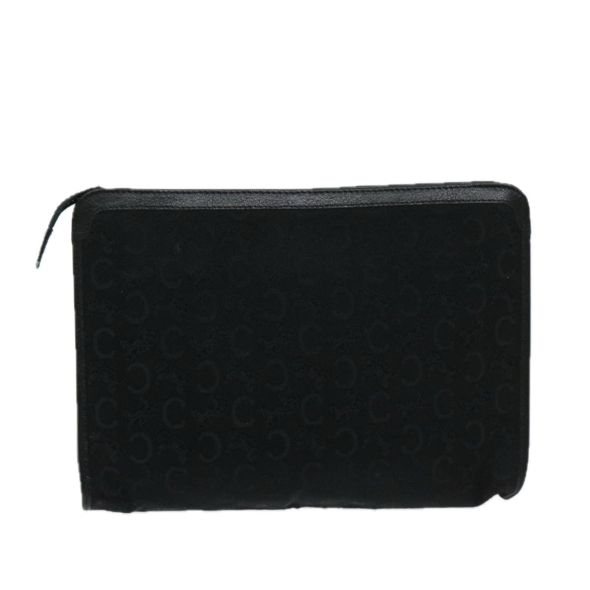 CELINE C Macadam Canvas Clutch Bag Black Auth ac2823