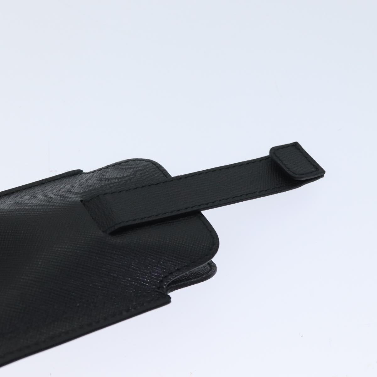 PRADA Safiano leather iPhone Case Black 2ARD62 Auth ac2881