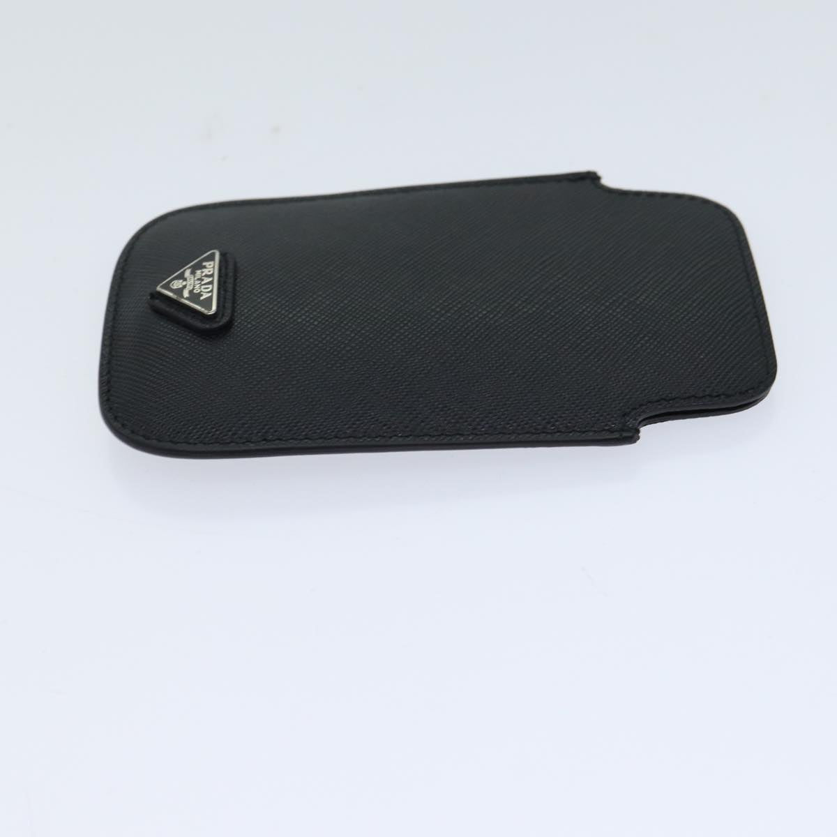 PRADA Safiano leather iPhone Case Black 2ARD62 Auth ac2881