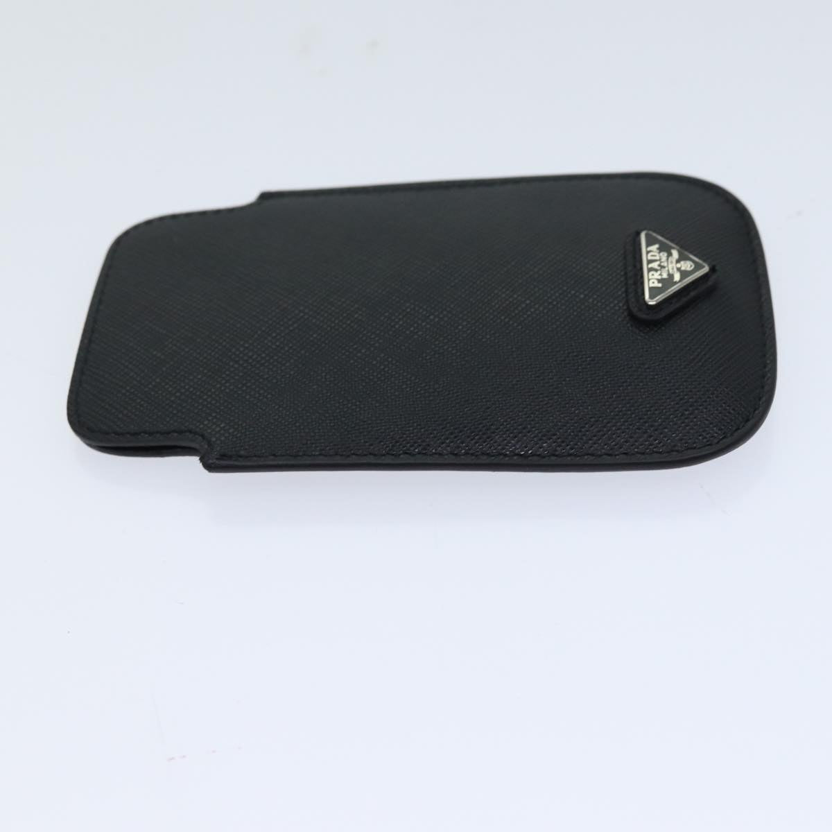 PRADA Safiano leather iPhone Case Black 2ARD62 Auth ac2881