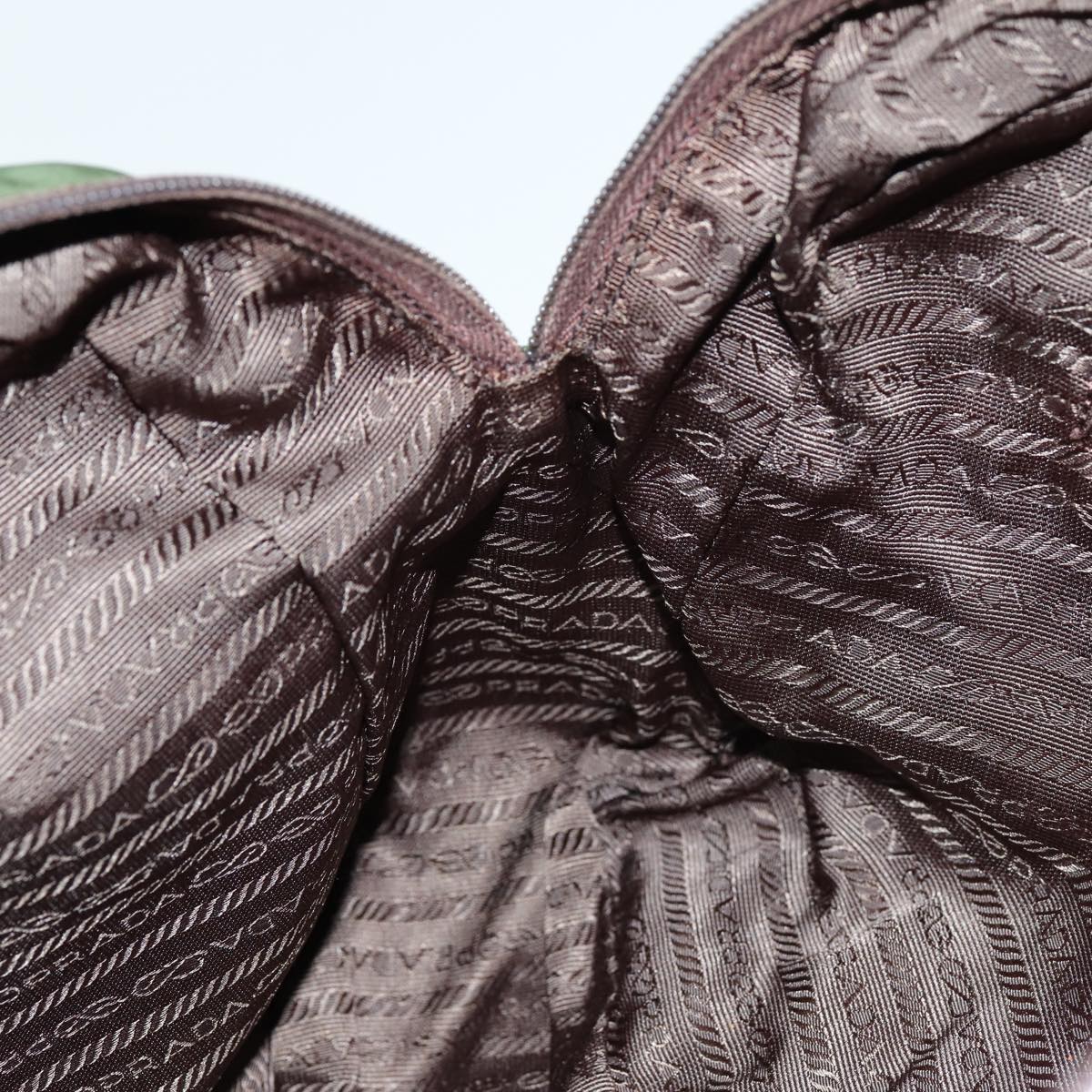 PRADA Hand Bag Nylon Khaki Auth ac2986