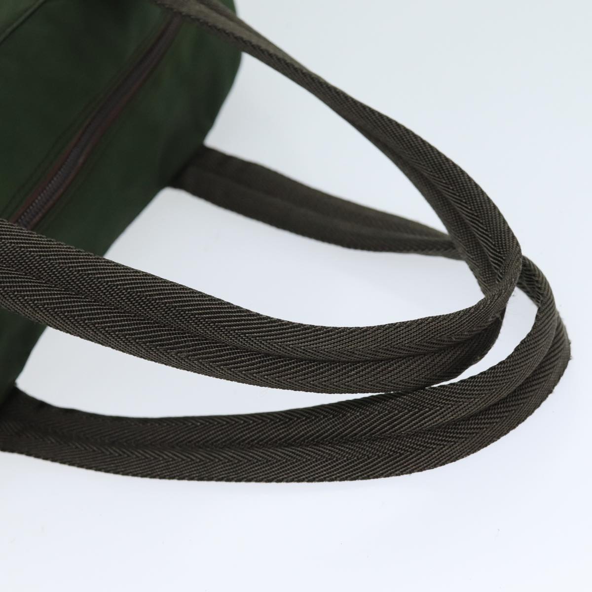 PRADA Hand Bag Nylon Khaki Auth ac2986