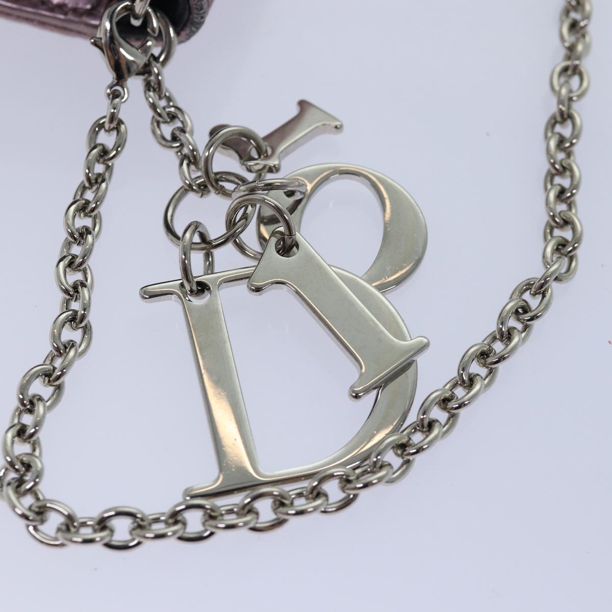 Christian Dior Lady Dior Canage Chain Shoulder Bag PVC Pink Auth ac3024V