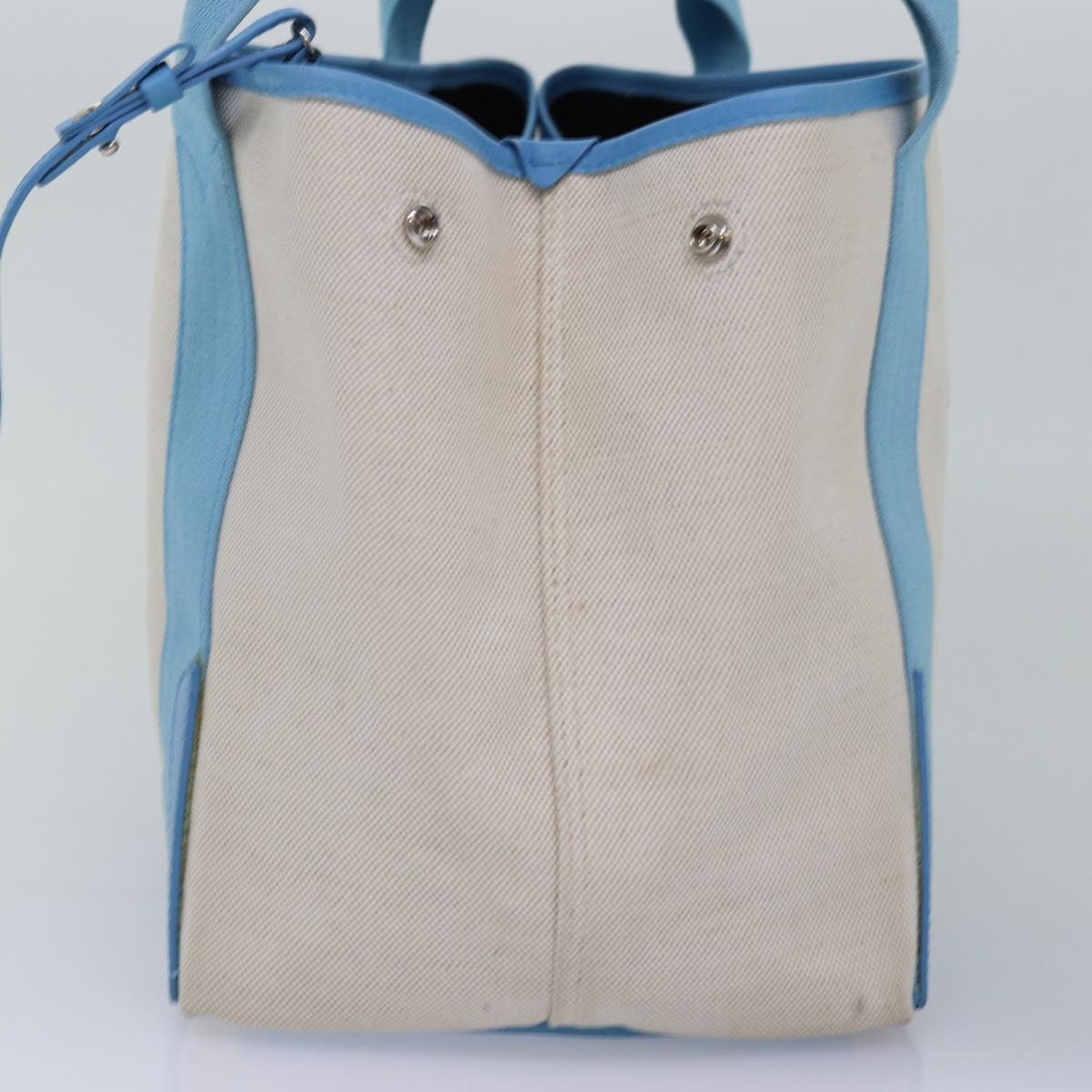 BALENCIAGA Navy Cabas S Hand Bag Canvas Blue Gray 339933 Auth ac3029V