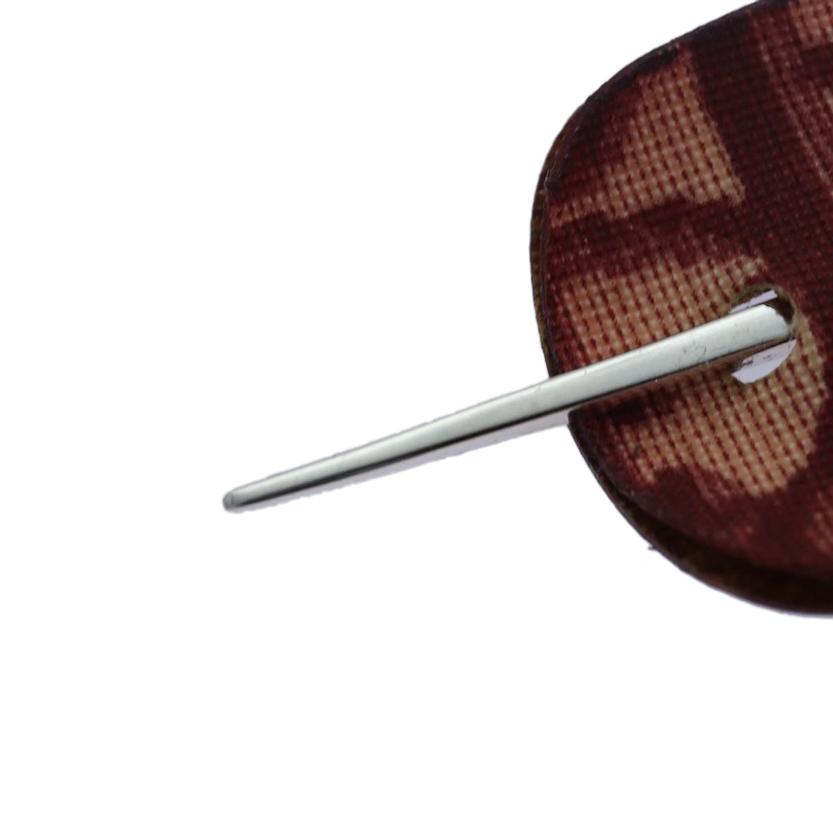 Christian Dior Trotter Canvas Valletta Hair Clip Red Auth ac3166