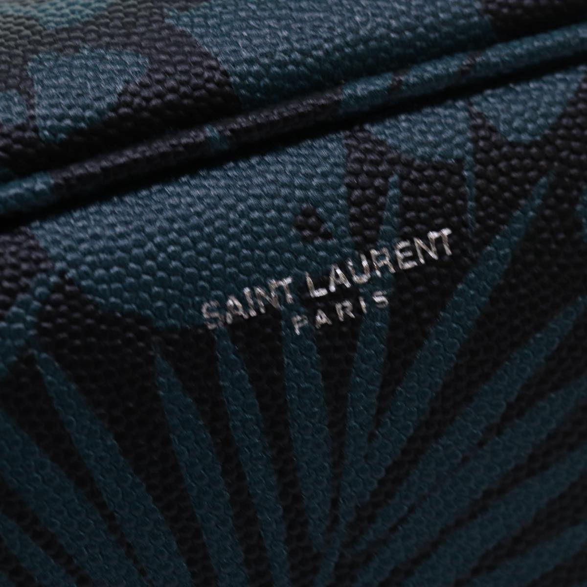 SAINT LAURENT Pouch PVC Green Auth ac3173