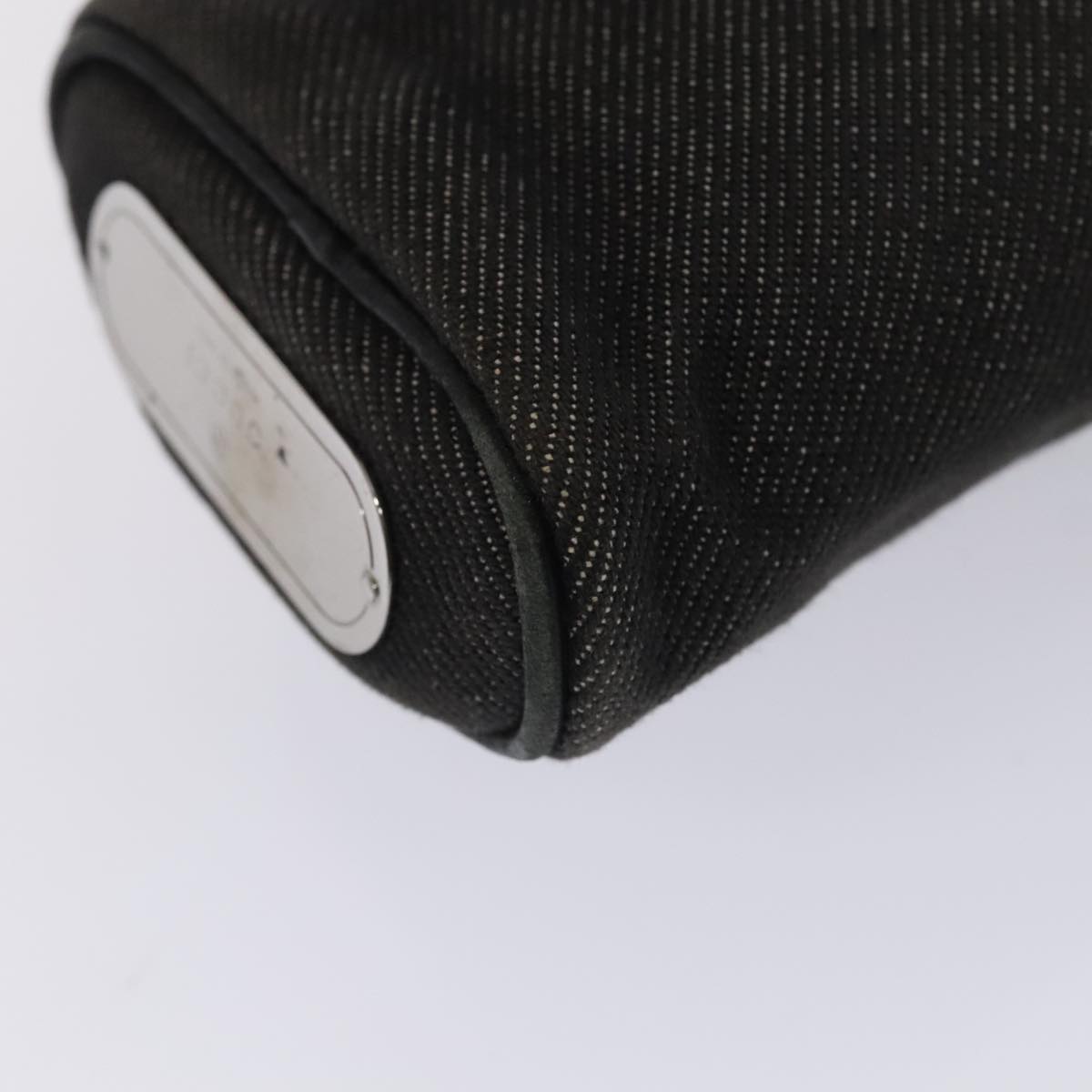 GUCCI Pouch Denim Gray Silver 90627 Auth ac3227