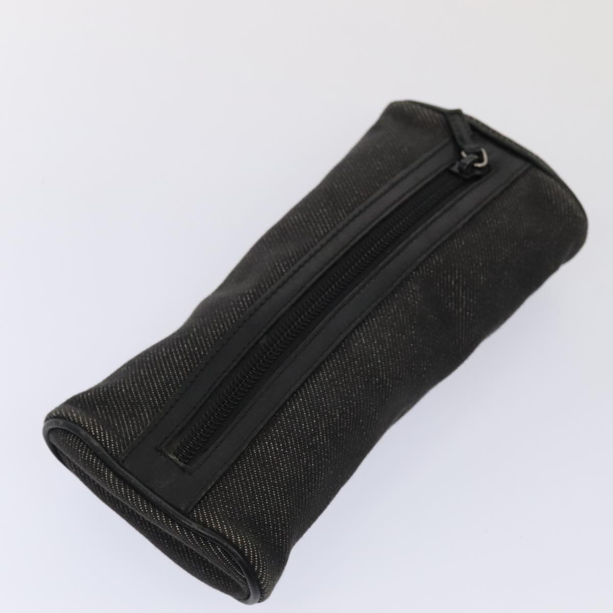 GUCCI Pouch Denim Gray Silver 90627 Auth ac3227