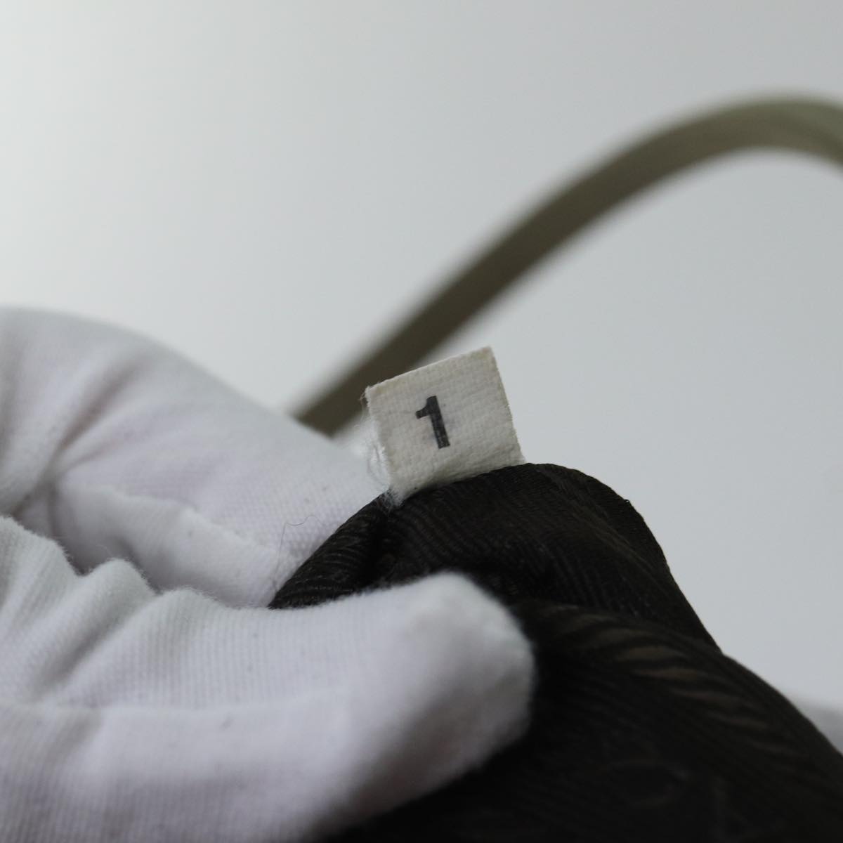 PRADA Tote Bag Nylon Beige Auth ac3252