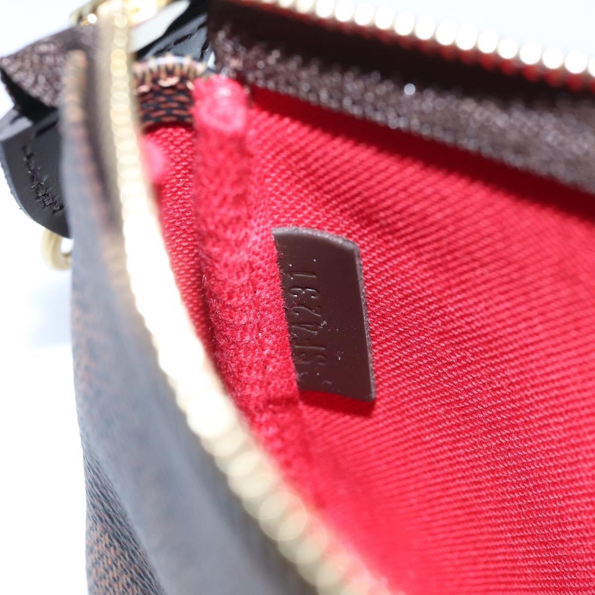 LOUIS VUITTON Damier Ebene Mini Pochette Accessoires Pouch N58009 LV Auth ac3267