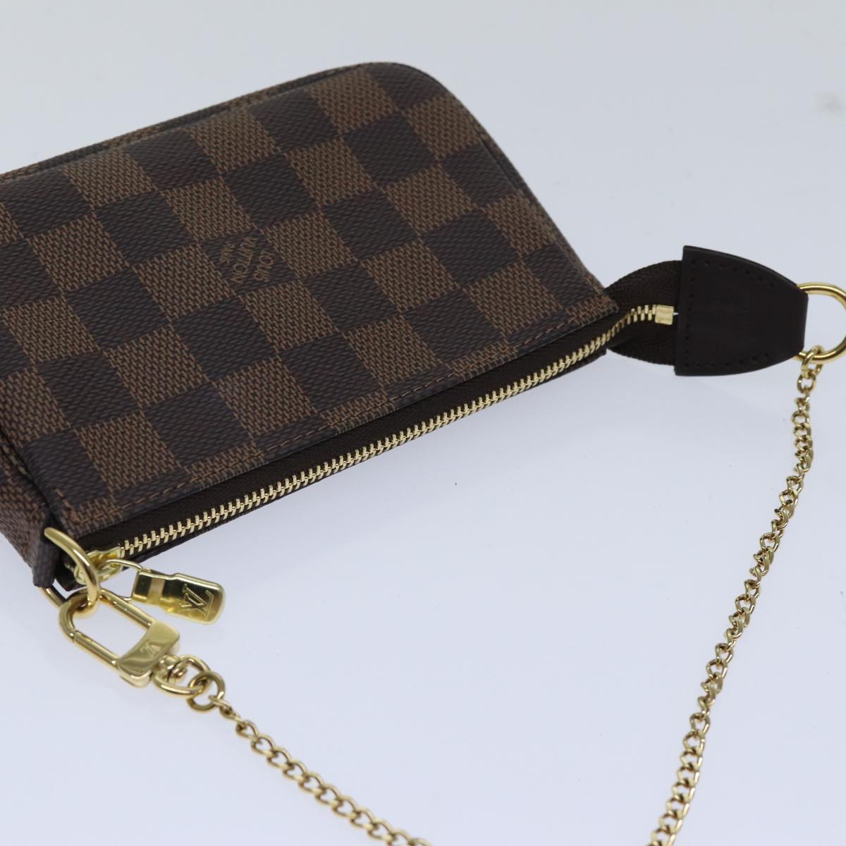 LOUIS VUITTON Damier Ebene Mini Pochette Accessoires Pouch N58009 LV Auth ac3267