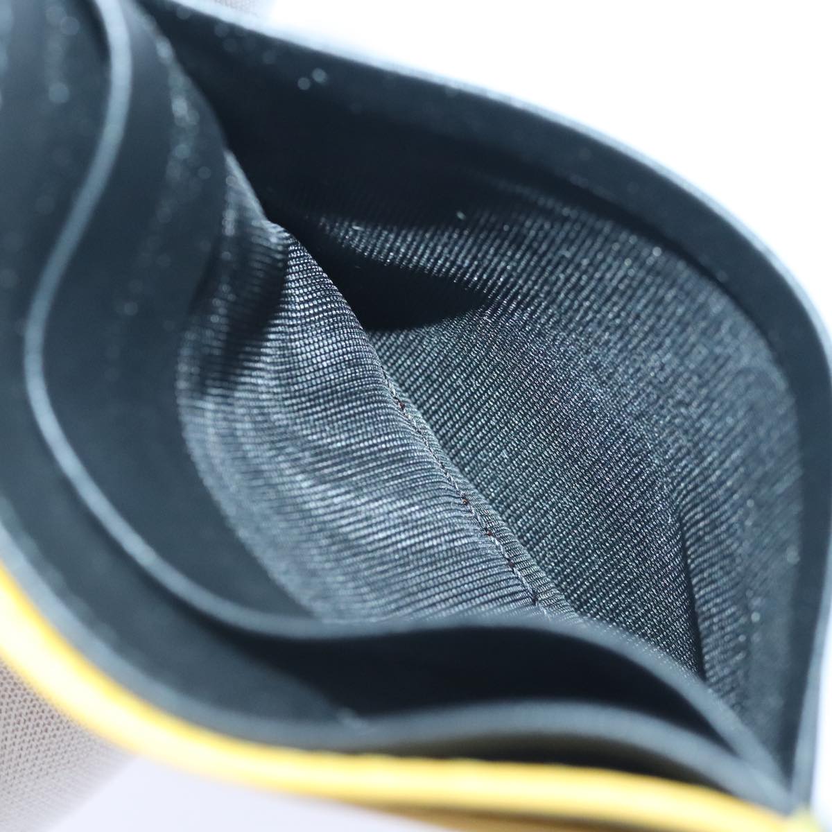 FENDI Card Case Leather Yellow Auth ac3270V