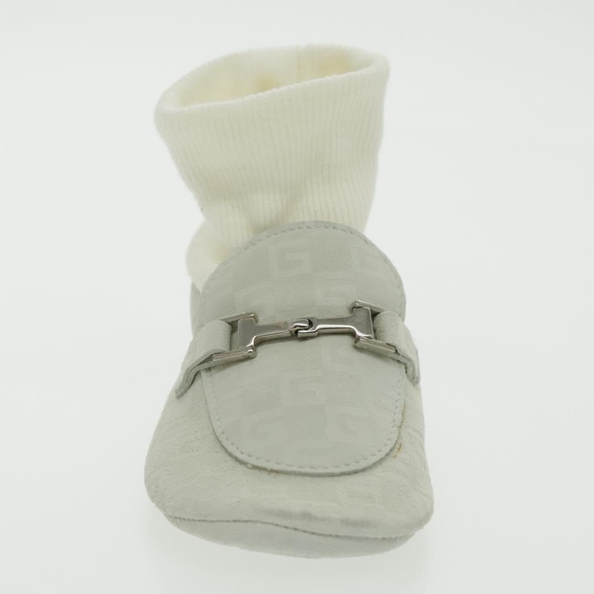 GUCCI Baby Shoes Suede White Auth ac3288