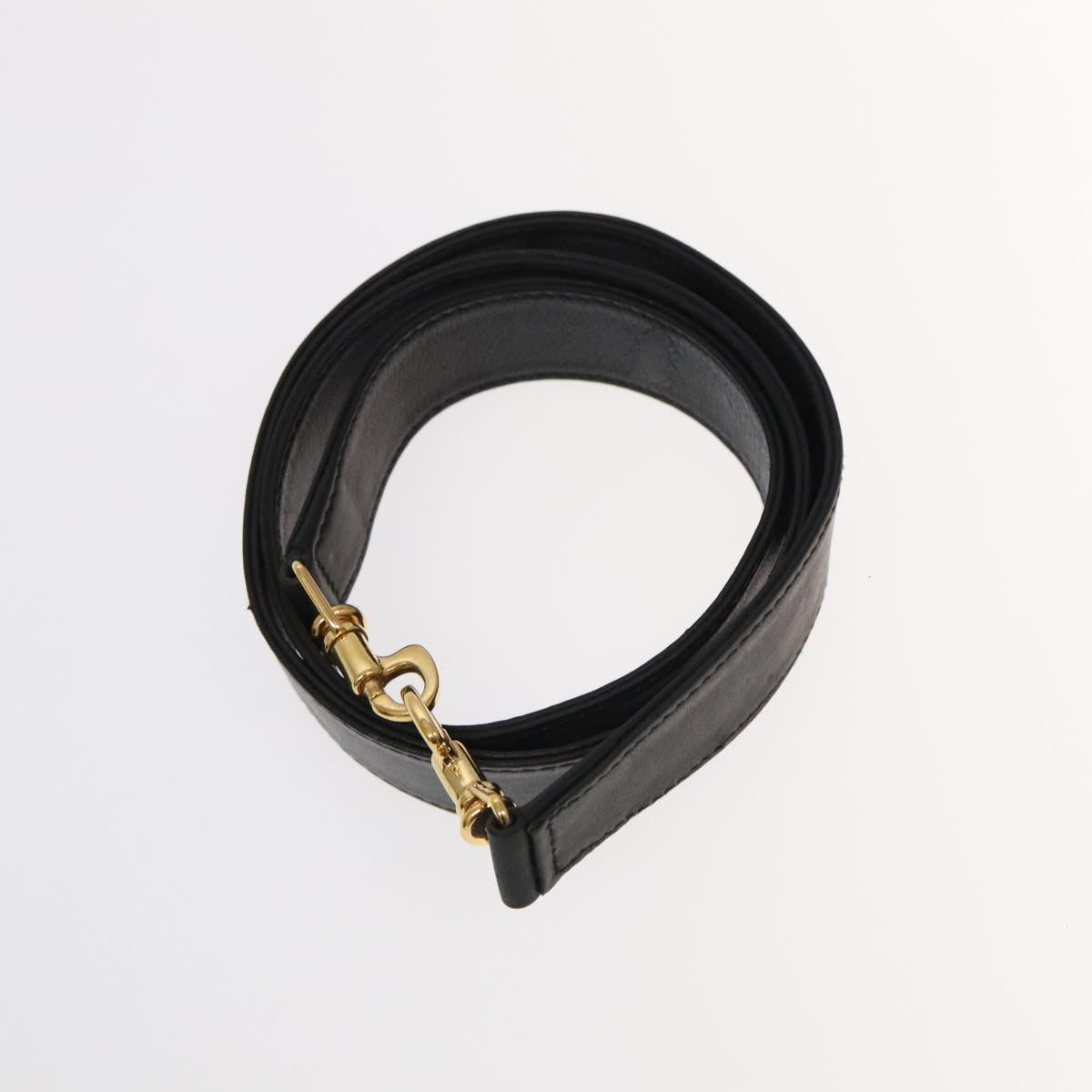 GUCCI Bamboo Hand Bag Leather 2way Black Gold Auth ac3453