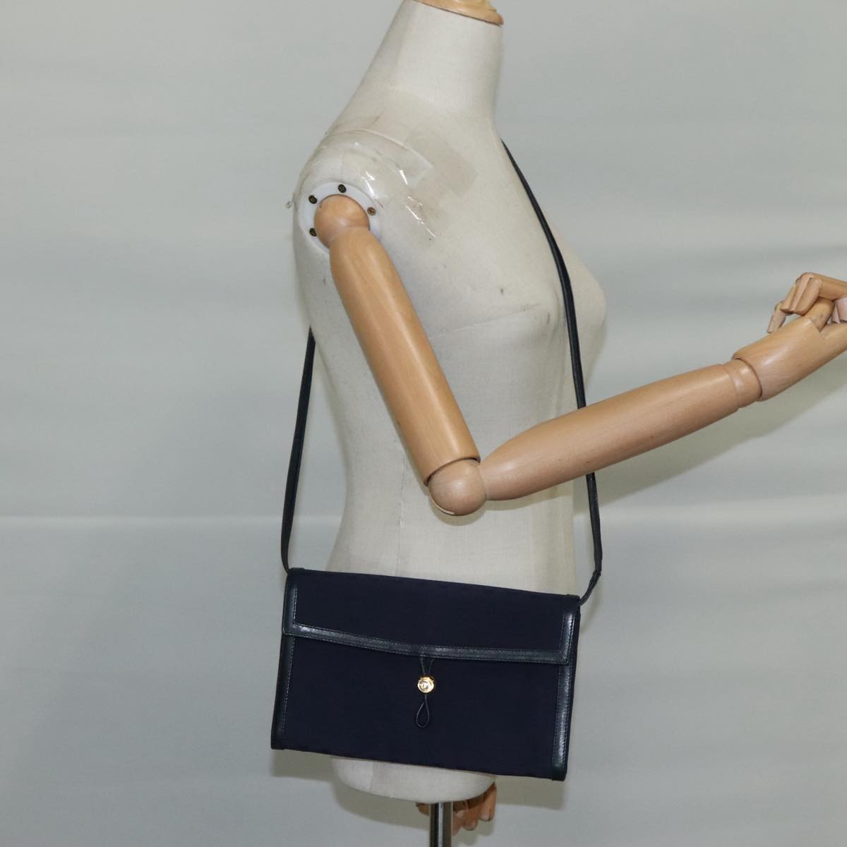 GUCCI Micro GG Canvas Shoulder Bag Navy Auth ac3454
