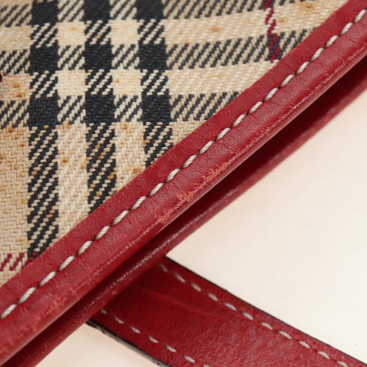 BURBERRY Nova Check Blue Label Hand Bag Canvas Beige Auth ac3491