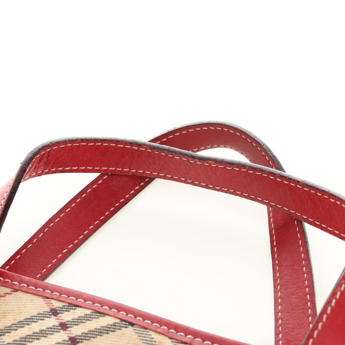 BURBERRY Nova Check Blue Label Hand Bag Canvas Beige Auth ac3491
