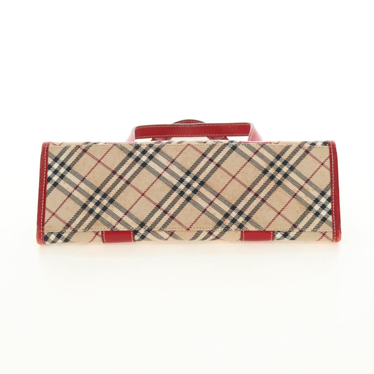 BURBERRY Nova Check Blue Label Hand Bag Canvas Beige Auth ac3491