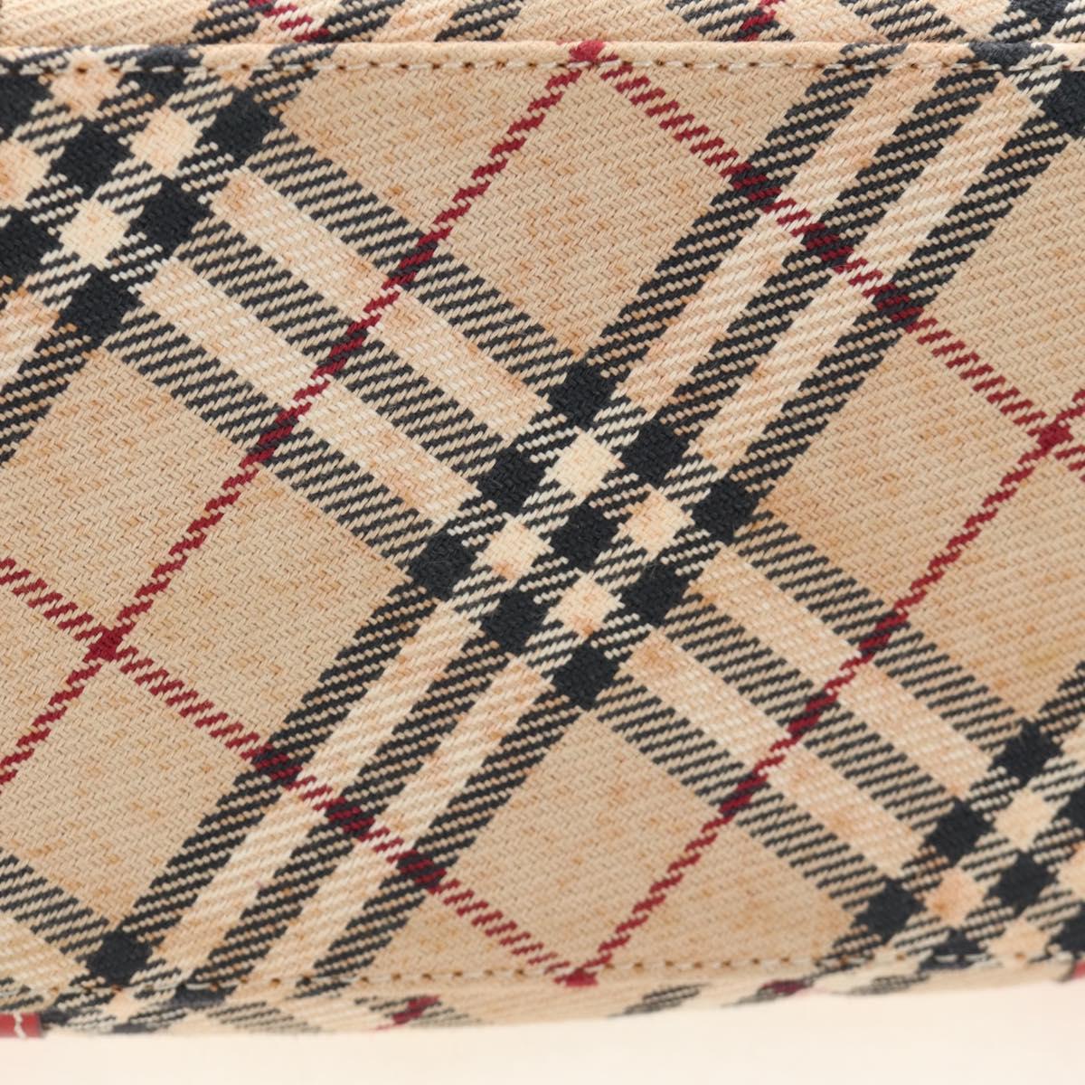 BURBERRY Nova Check Blue Label Hand Bag Canvas Beige Auth ac3491