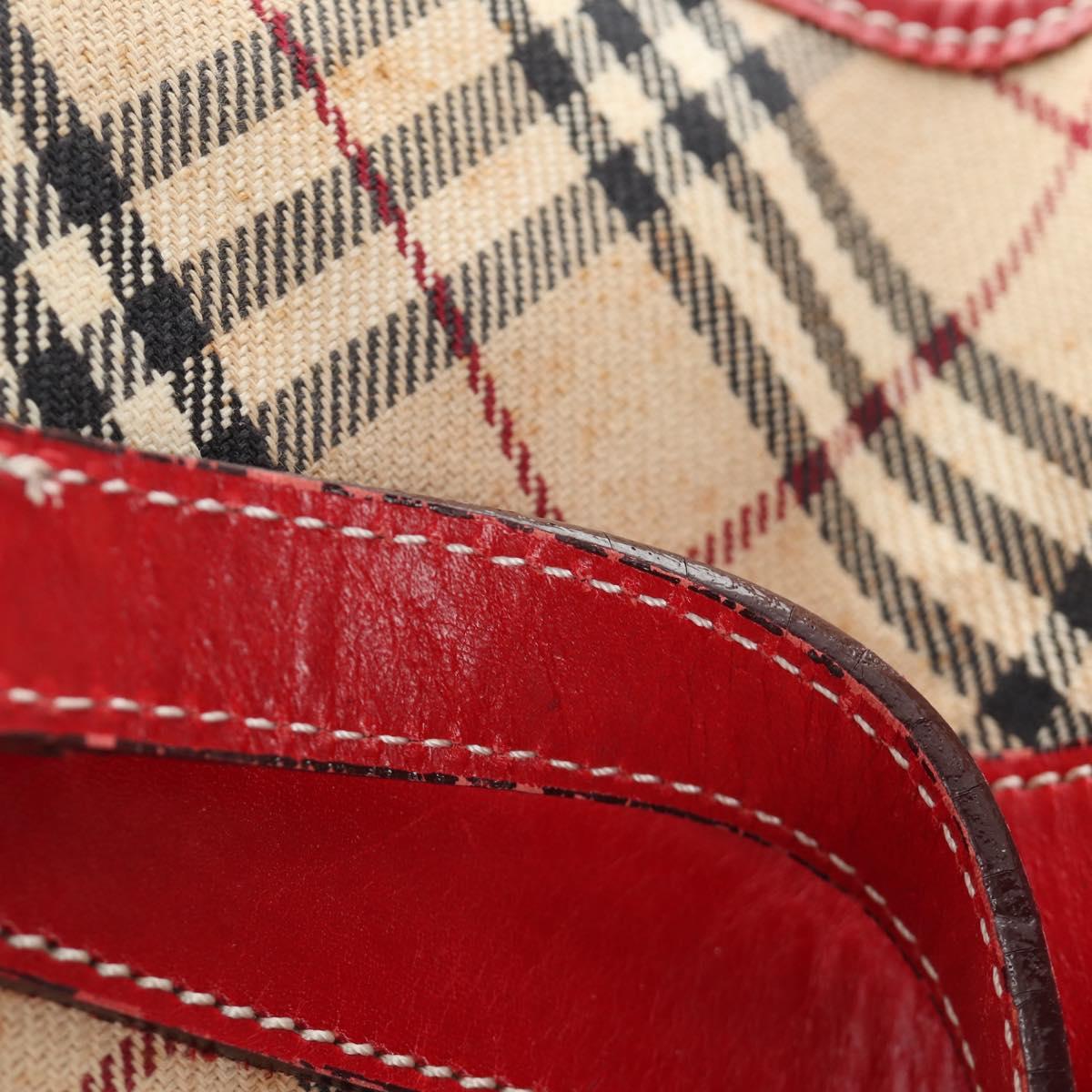 BURBERRY Nova Check Blue Label Hand Bag Canvas Beige Auth ac3491
