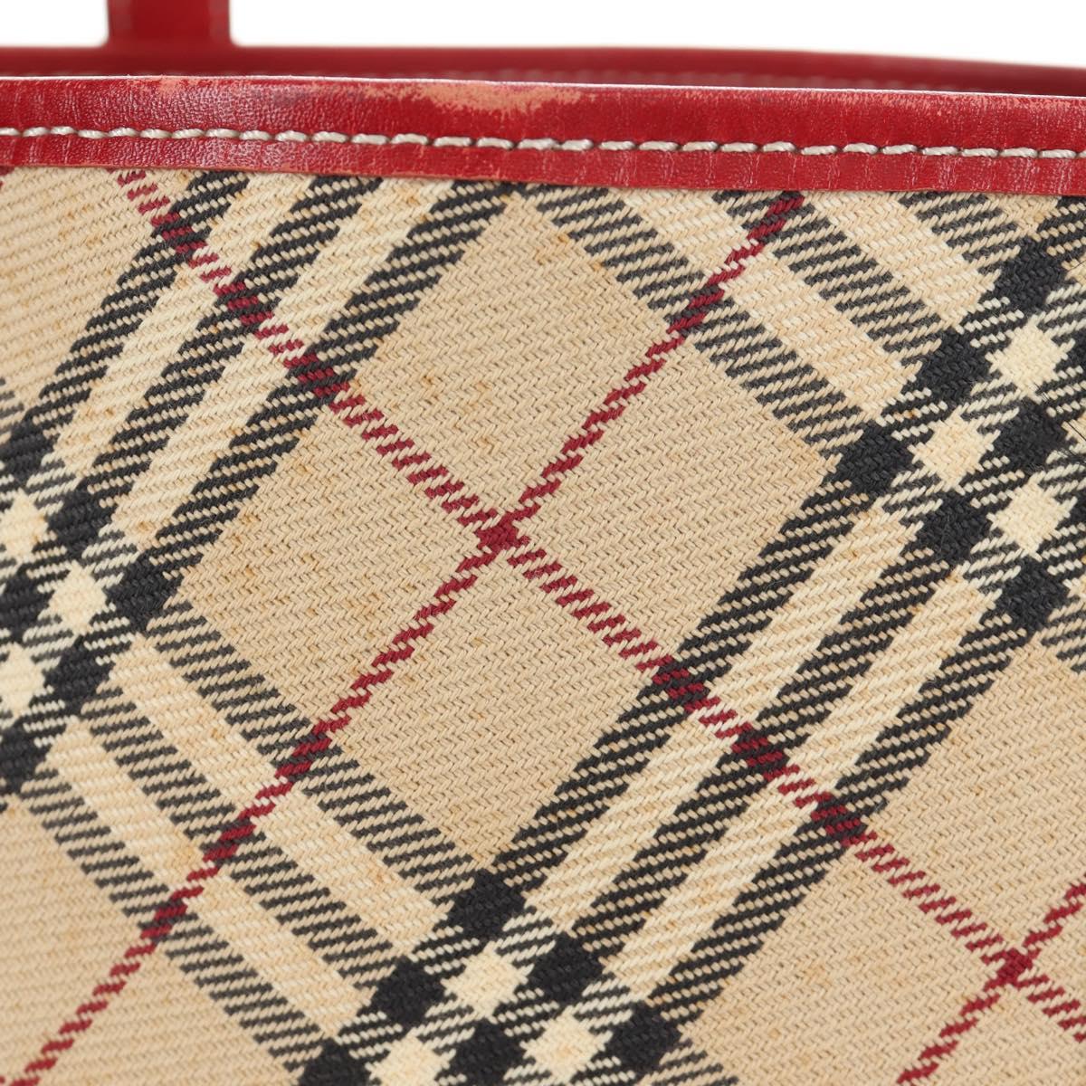 BURBERRY Nova Check Blue Label Hand Bag Canvas Beige Auth ac3491
