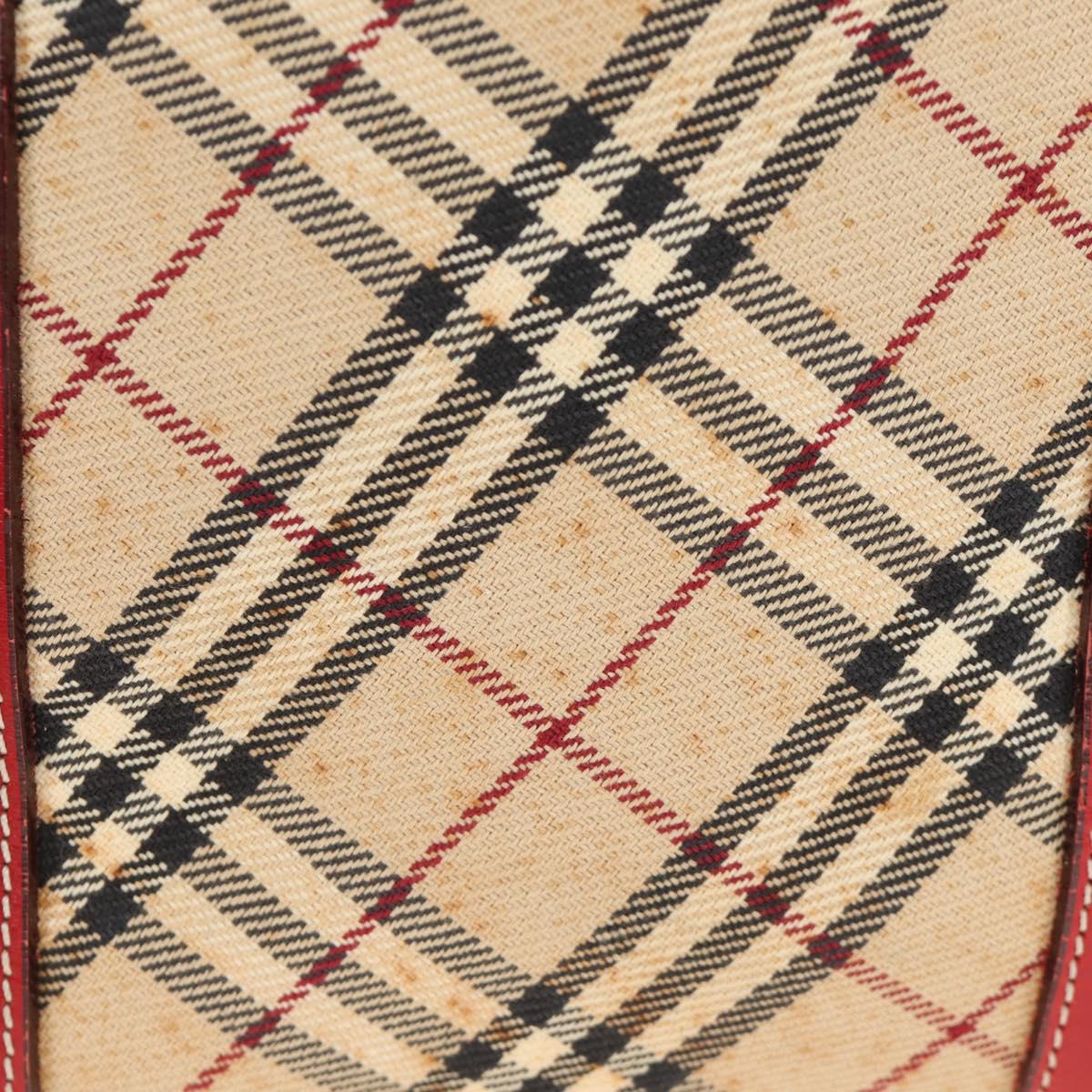 BURBERRY Nova Check Blue Label Hand Bag Canvas Beige Auth ac3491