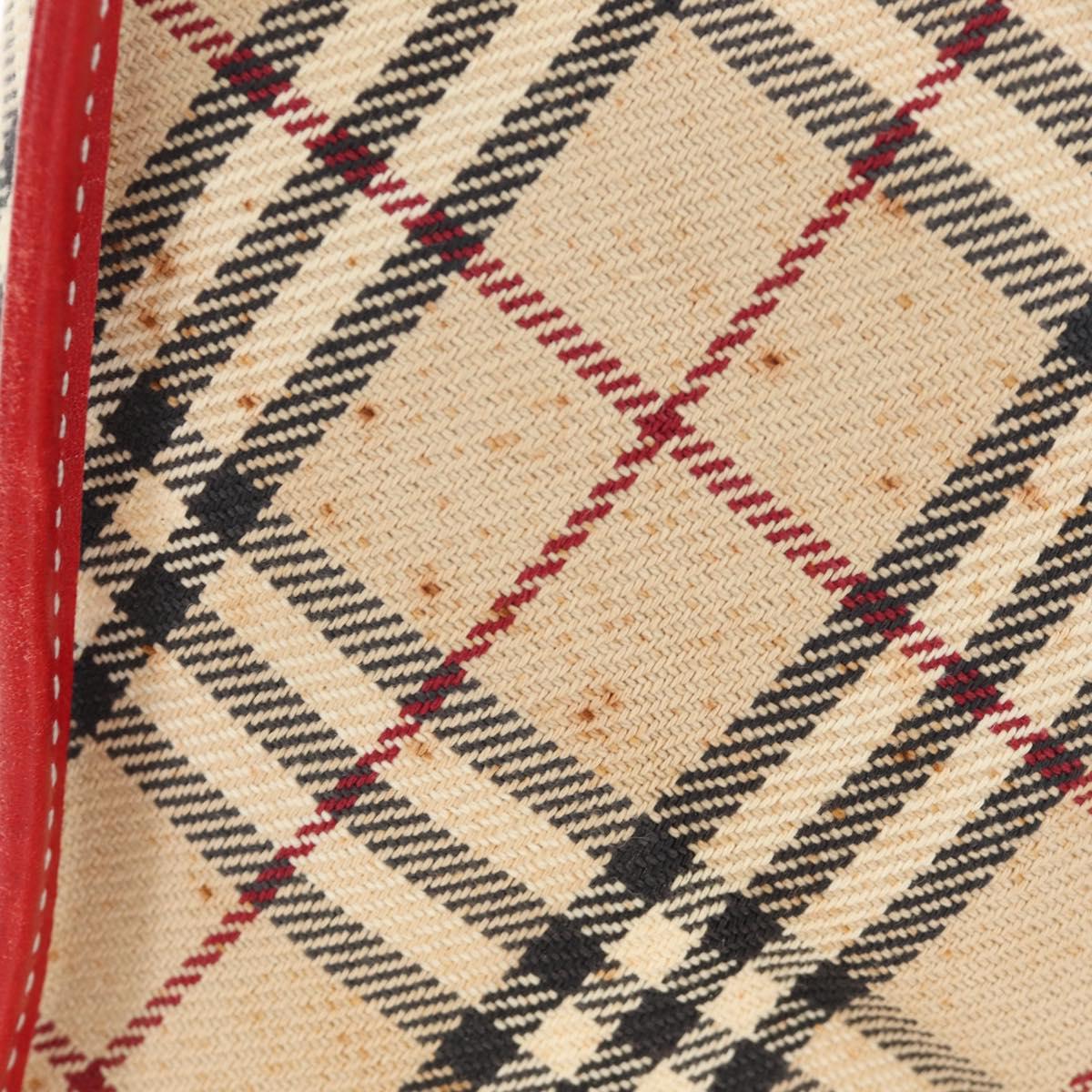 BURBERRY Nova Check Blue Label Hand Bag Canvas Beige Auth ac3491