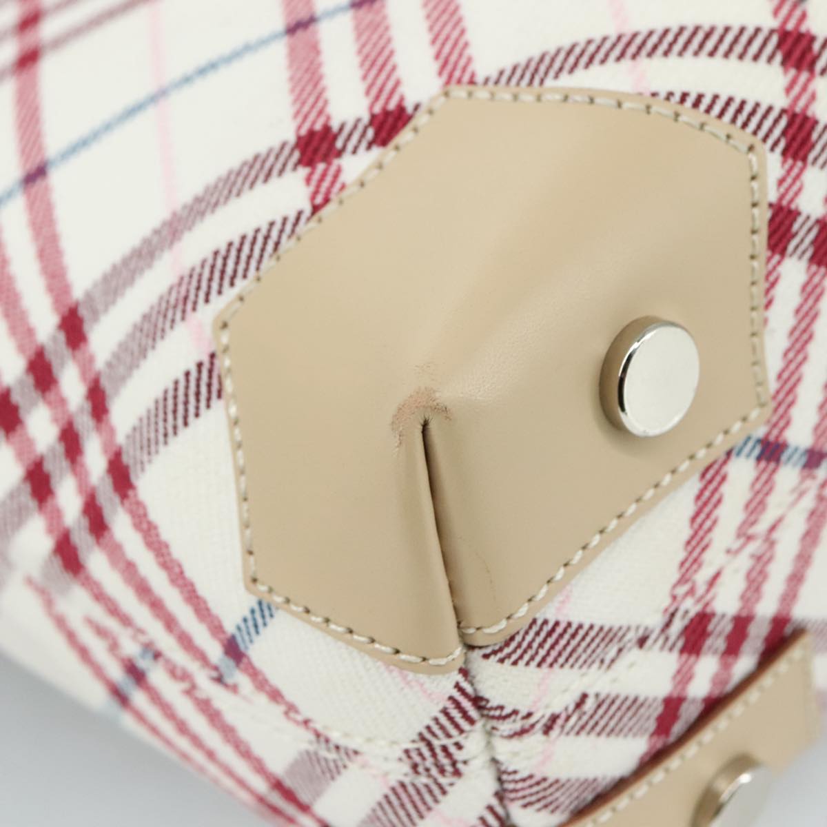 BURBERRY Nova Check Blue Label Hand Bag Canvas Beige Auth ac3492