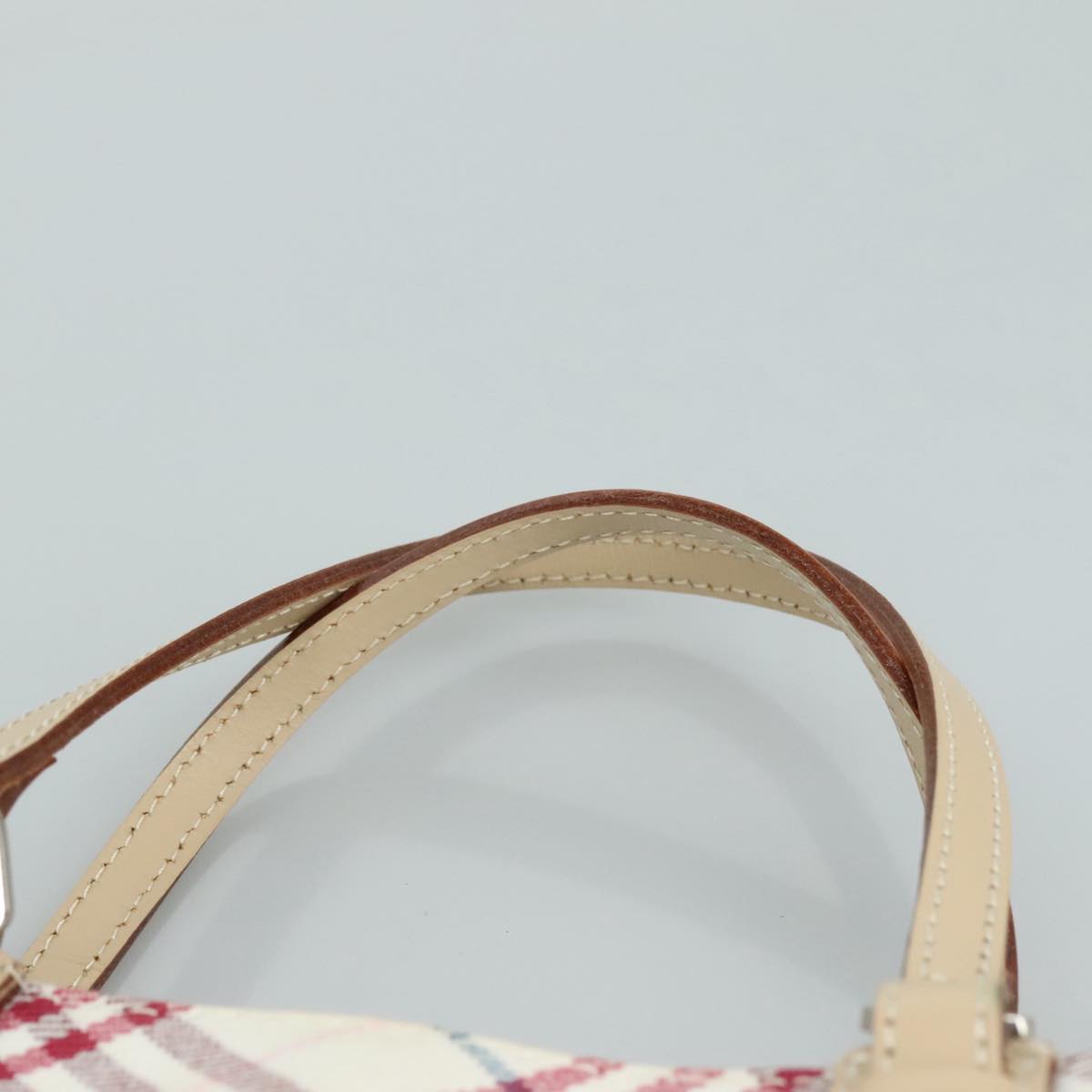 BURBERRY Nova Check Blue Label Hand Bag Canvas Beige Auth ac3492