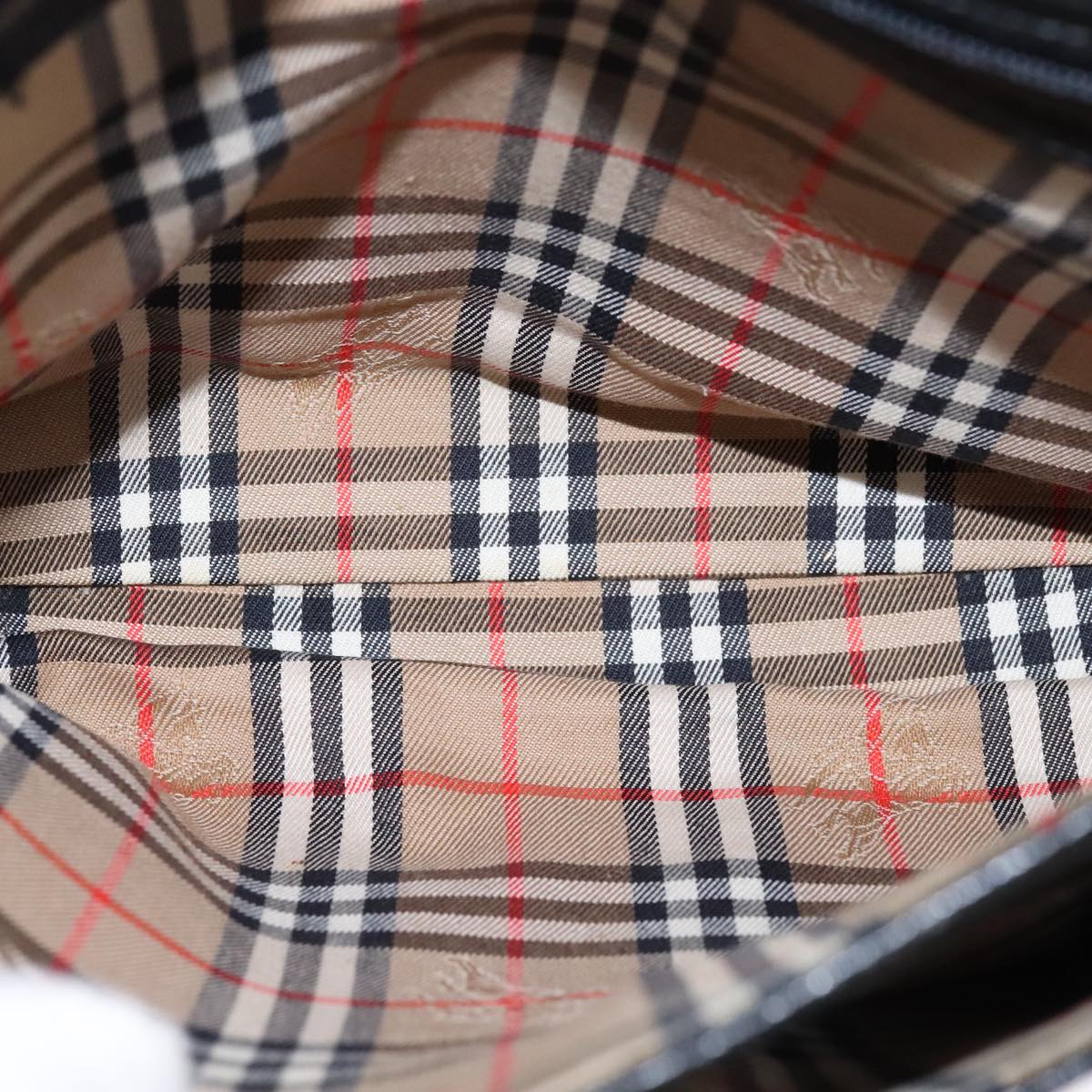 Burberrys Shoulder Bag Leather Black Auth ac3508