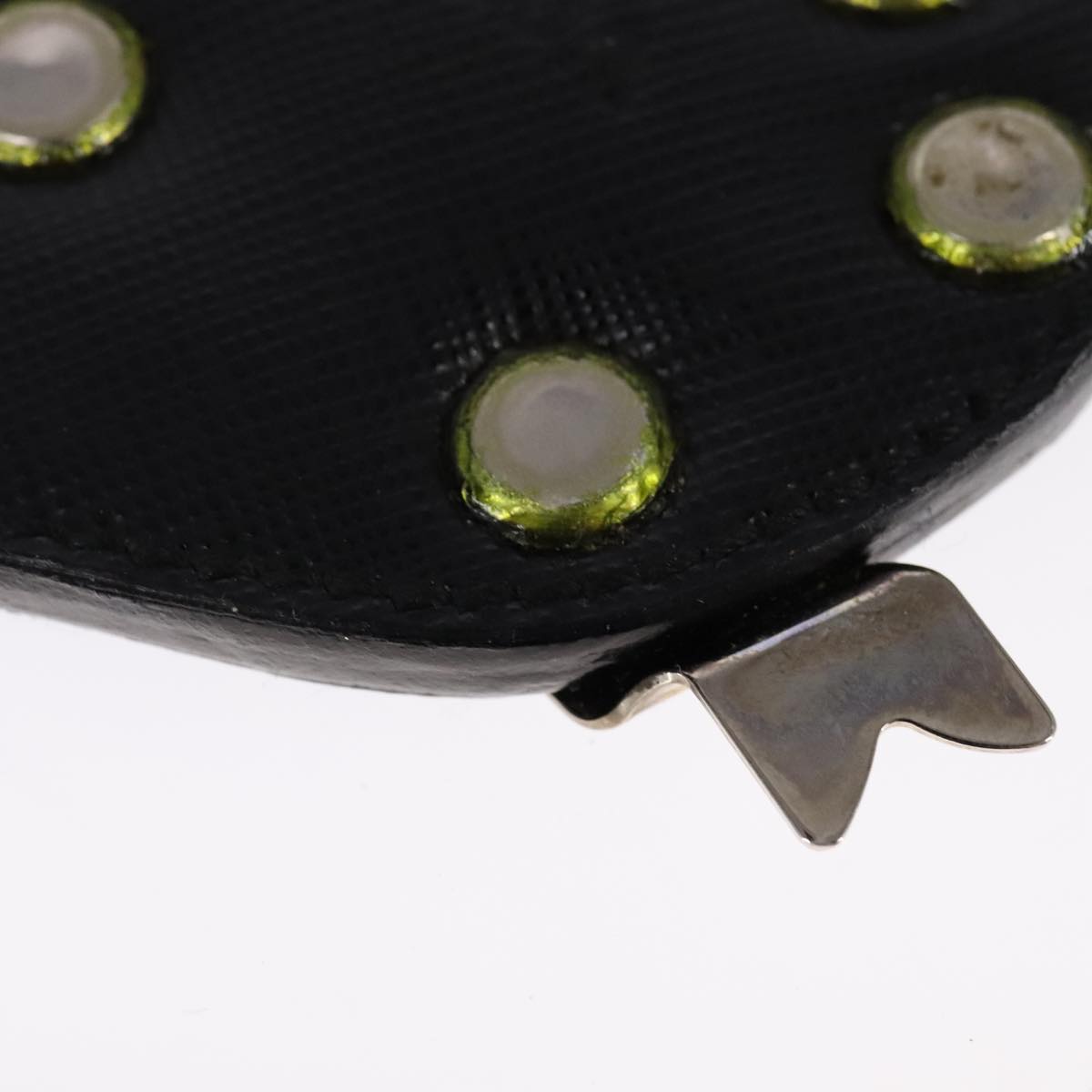 PRADA Key Ring Leather Black Auth ac3522