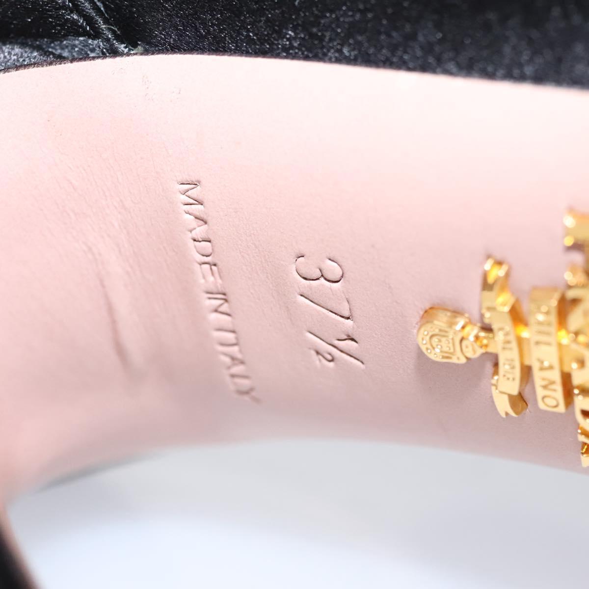 PRADA High heels Satin 37 1/2 Black Auth ac3535