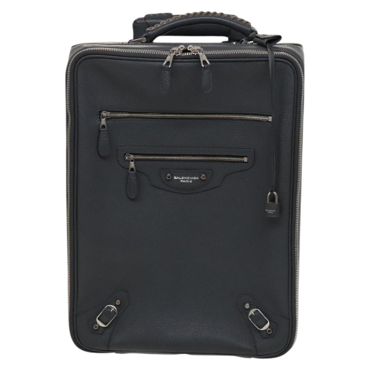 BALENCIAGA Carry case Leather Gray 235225 Auth ac3540