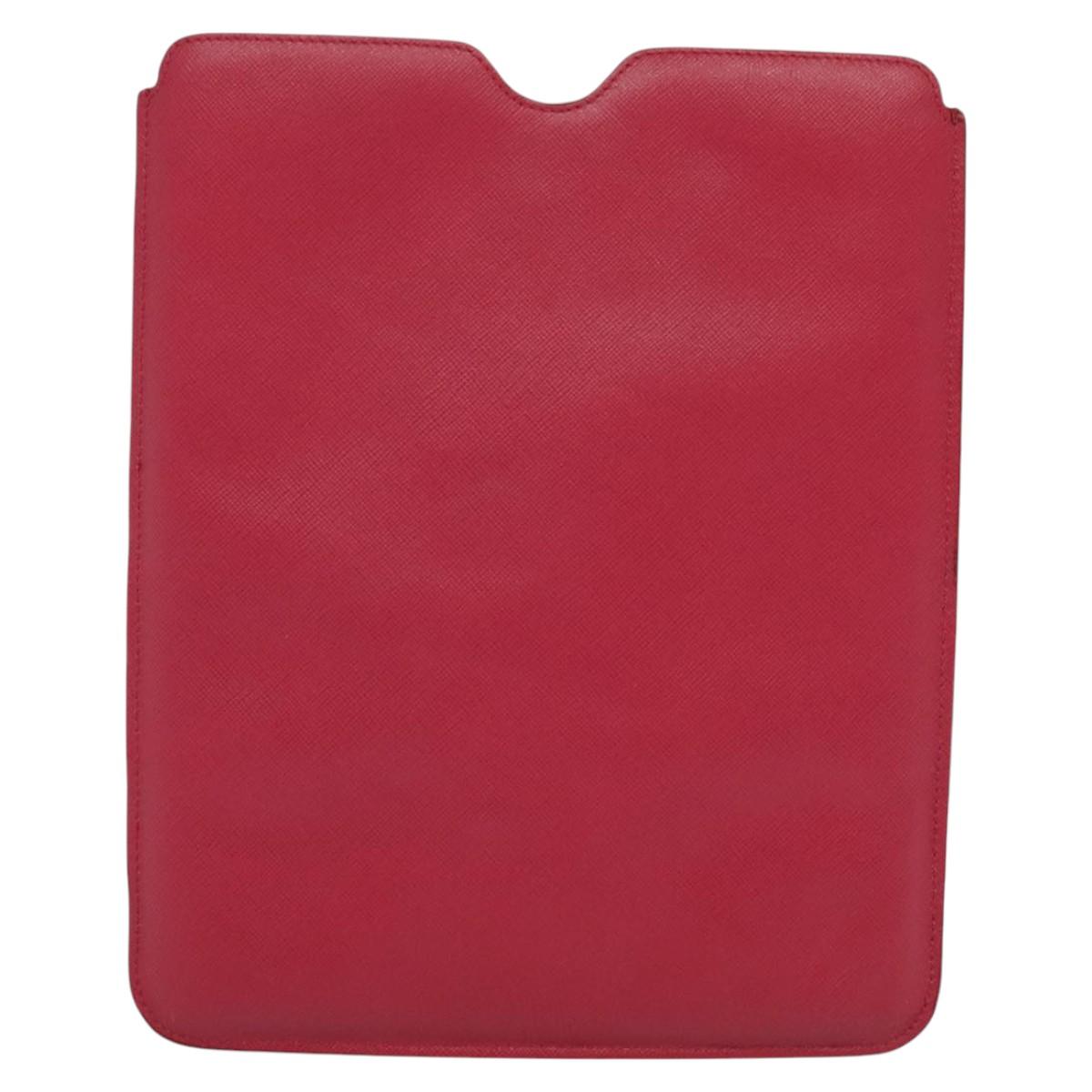 PRADA iPad Case Safiano leather Pink Auth ac3551
