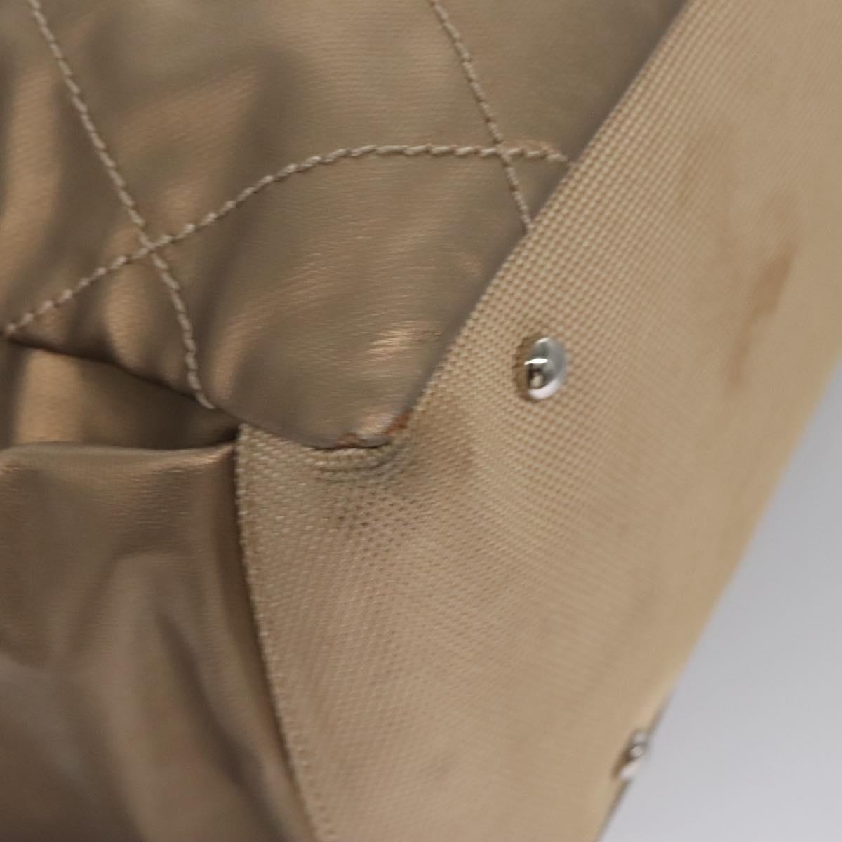 CHANEL Paris Biarritz MM Tote Bag Coated Canvas Gold Tone Silver CC Auth ac3593