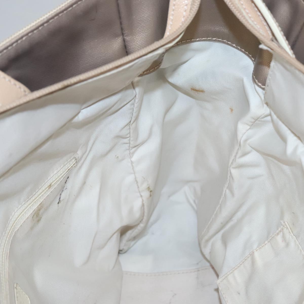 CHANEL Paris Biarritz MM Tote Bag Coated Canvas Gold Tone Silver CC Auth ac3593