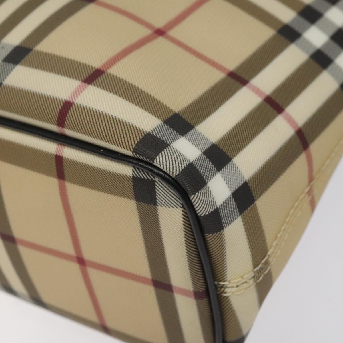 BURBERRY Nova Check Hand Bag PVC Beige Auth ac3609