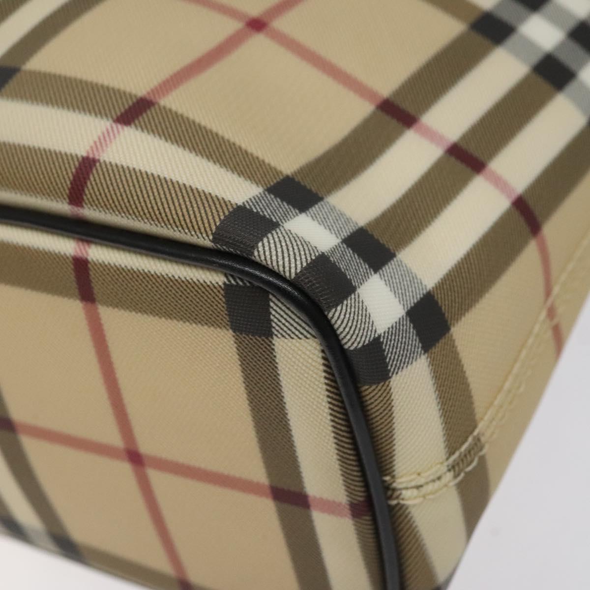 BURBERRY Nova Check Hand Bag PVC Beige Auth ac3609