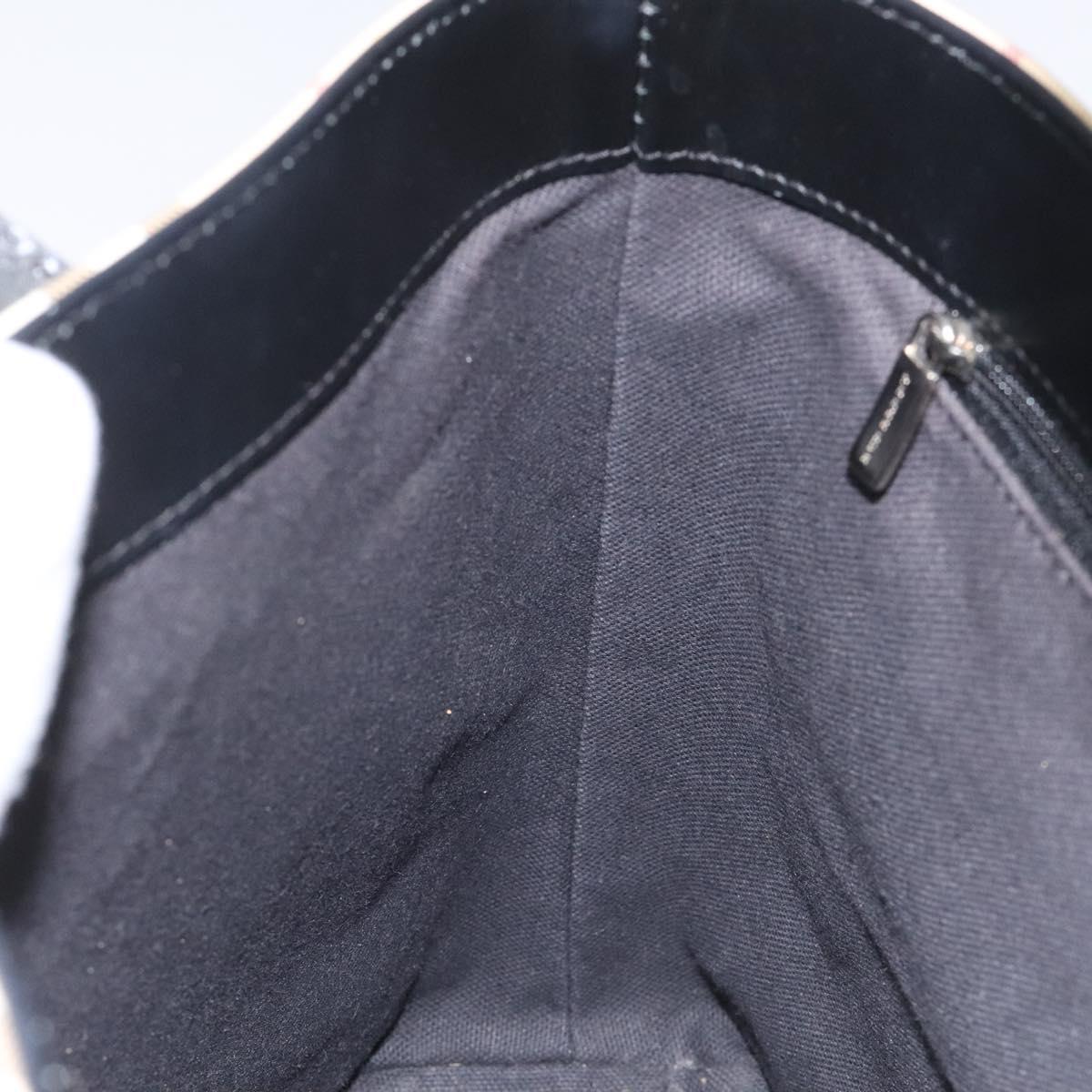 BURBERRY Nova Check Hand Bag PVC Beige Auth ac3609