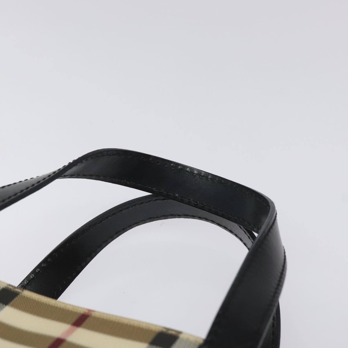 BURBERRY Nova Check Hand Bag PVC Beige Auth ac3609