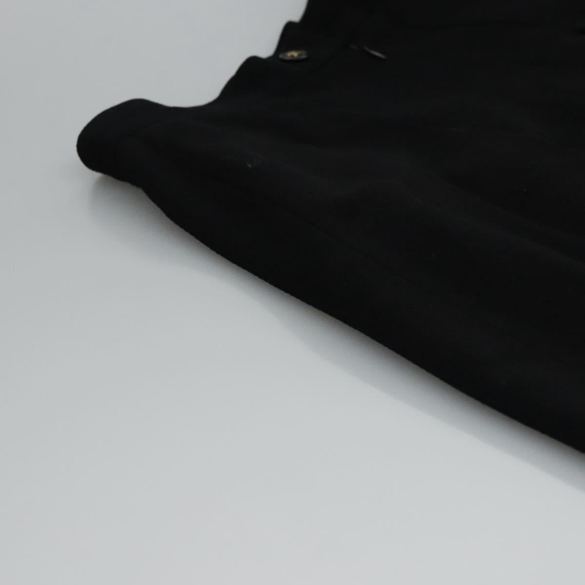 CHANEL Skirt Cotton Black CC Auth ac3620