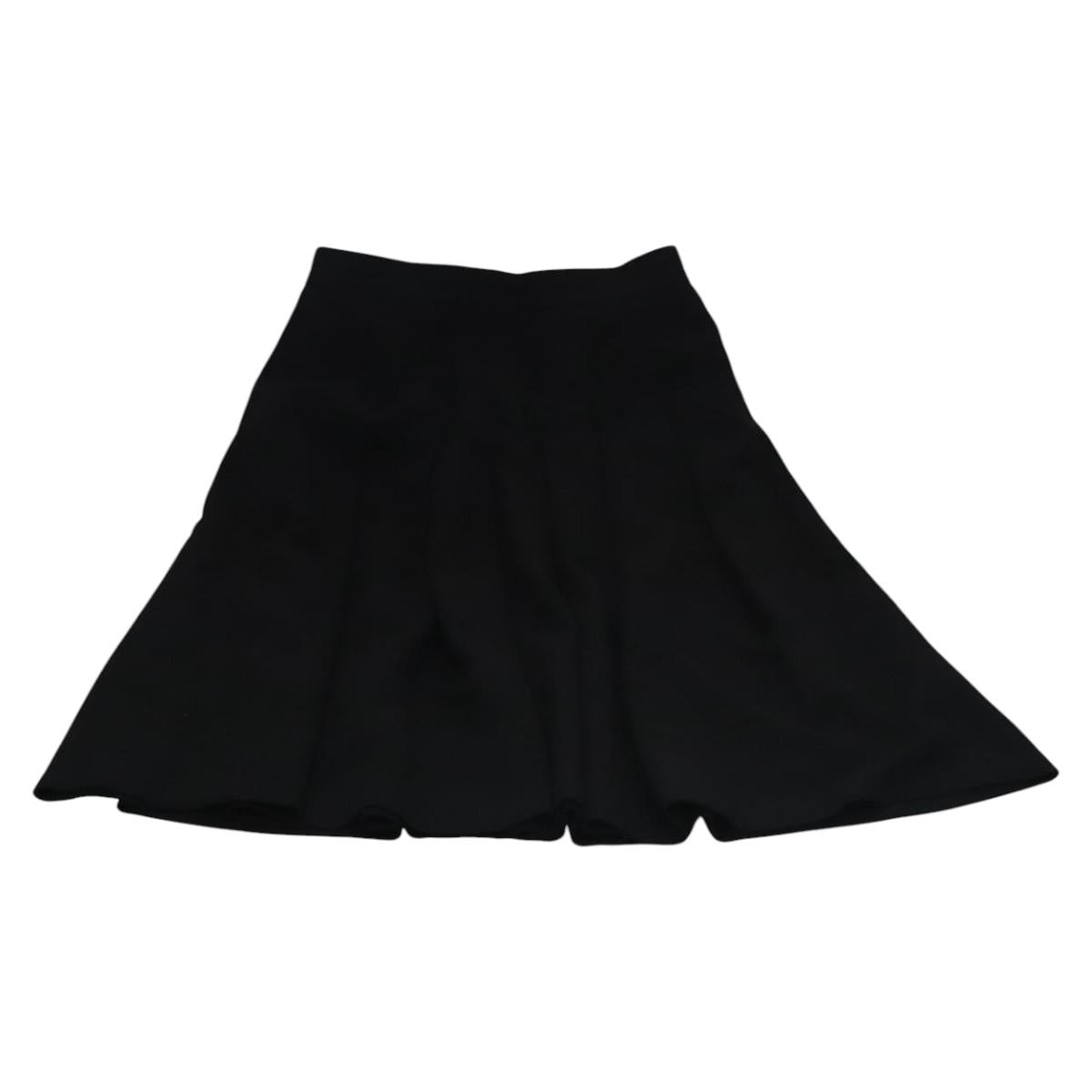 CHANEL Skirt Cotton Black CC Auth ac3620